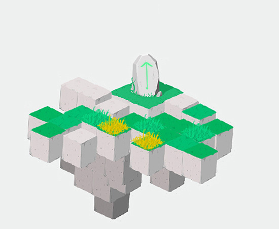 Image from a low poly 3D video game with floating islands.