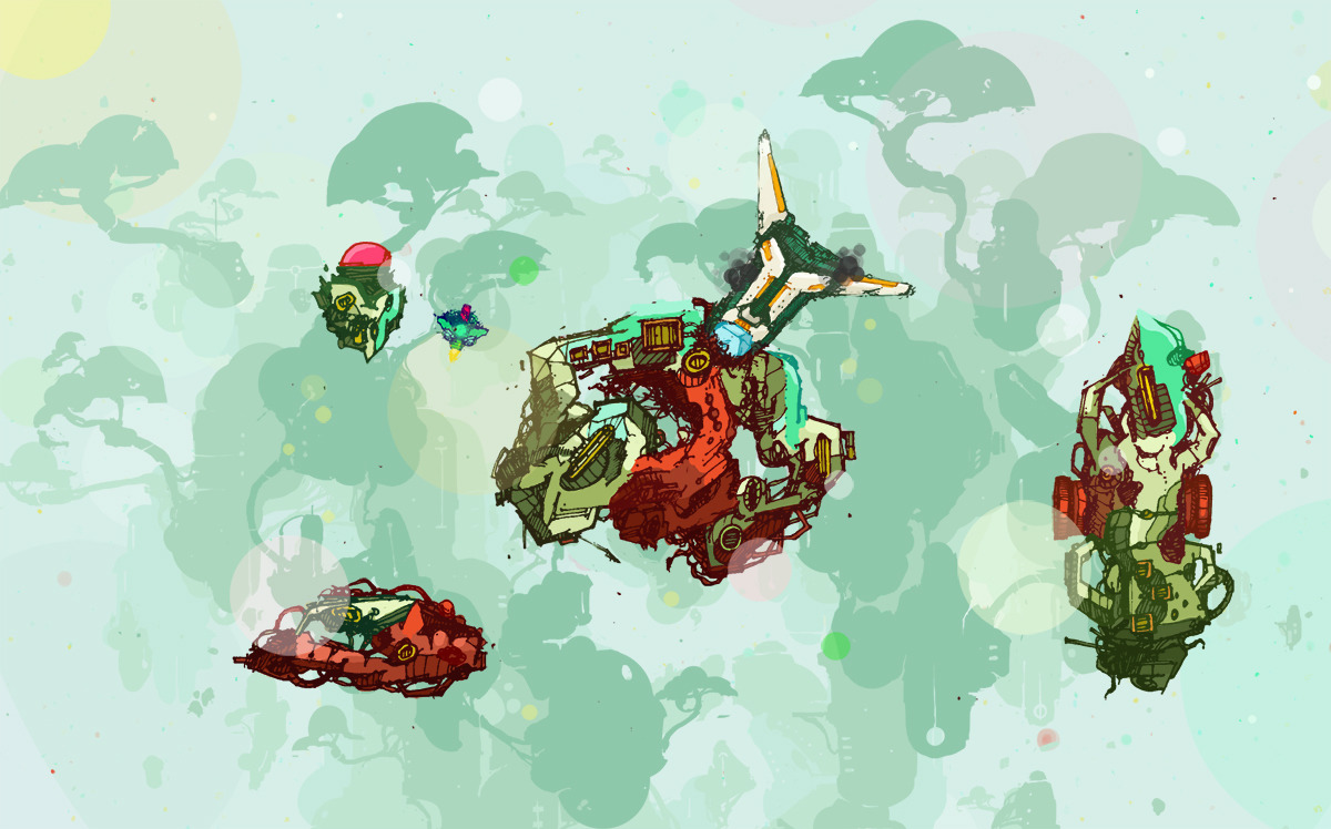 Image from a colorful illustrated 2d video game.