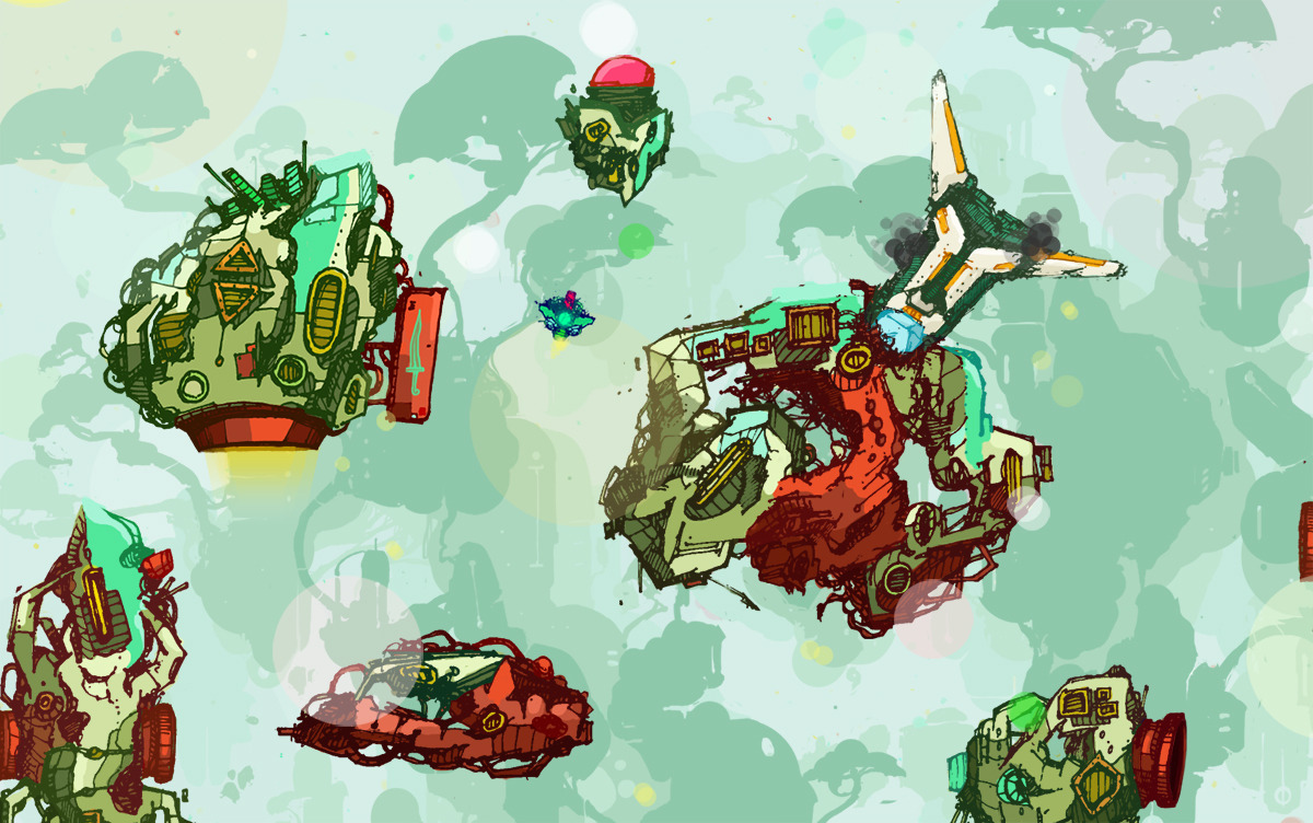 Image from a colorful illustrated 2d video game.