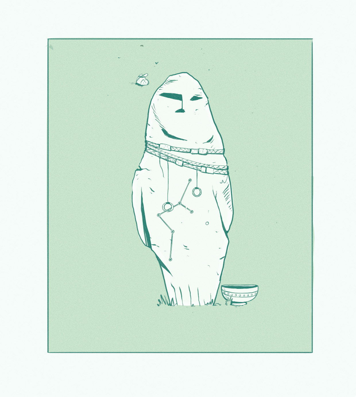 Illustration of a long forgotten statue