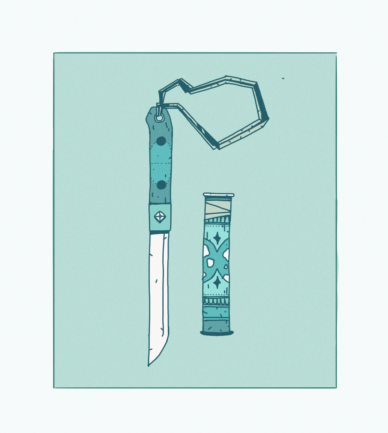 Illustration of a fisherman's knife from the Ceruleans